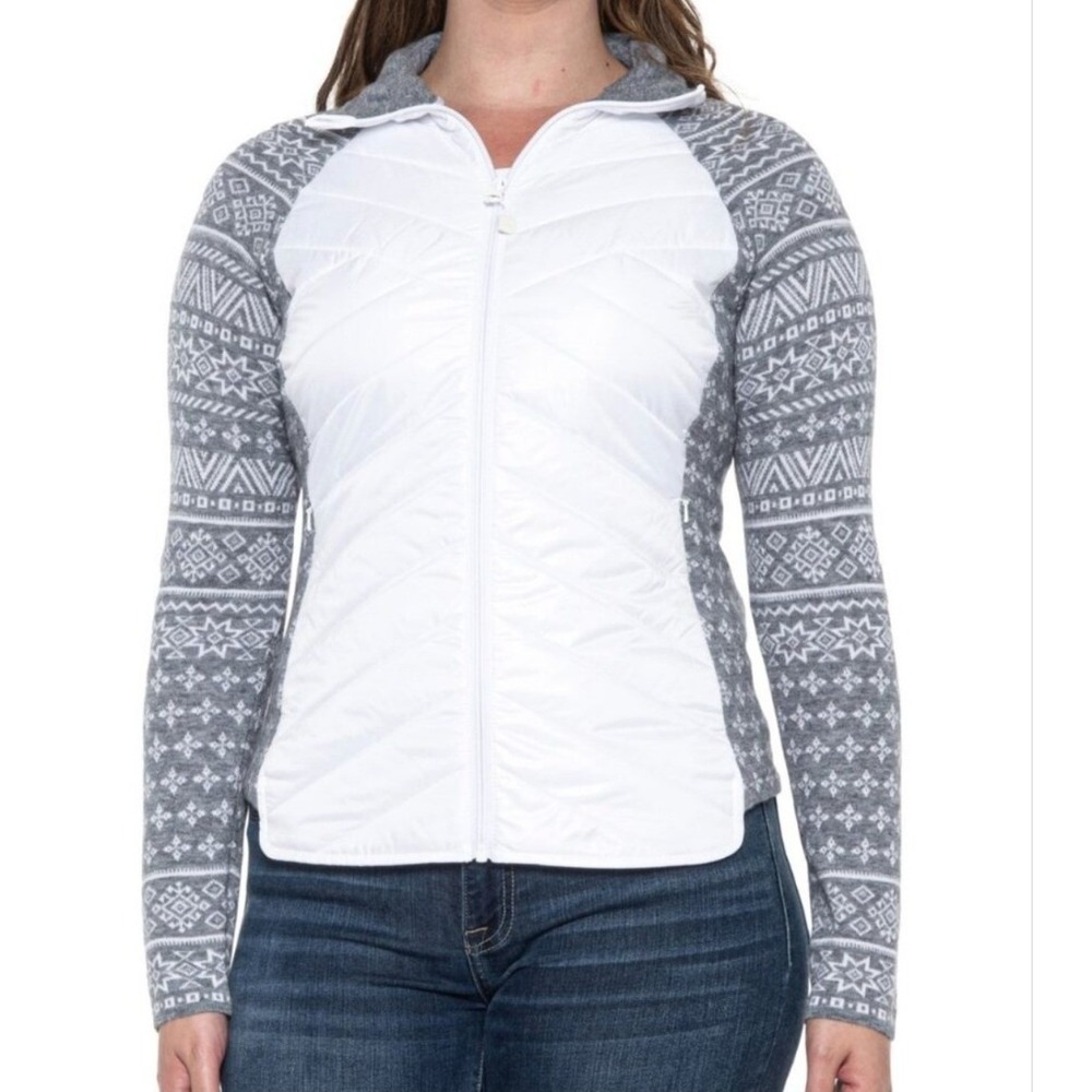 Krimson Klover Switchback Wool Blend Fair Isle Full Zip Hybrid Jacket SzL